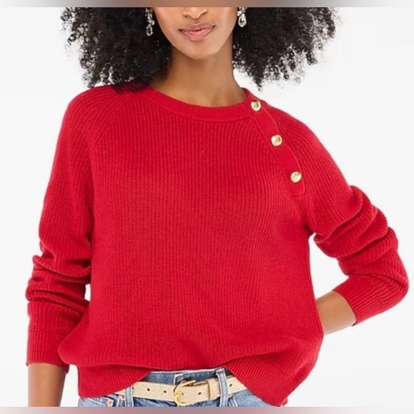 J. Crew Factory Sweaters - J Crew Factory Button raglan crewneck sweater size small NWT
